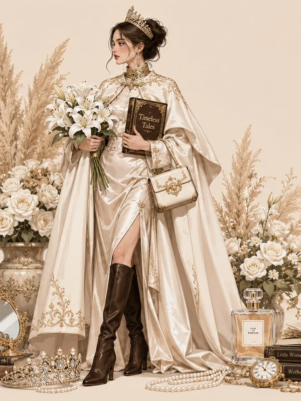 Ivory book and flowers