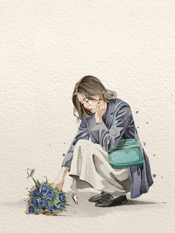 Watercolor flowers pause