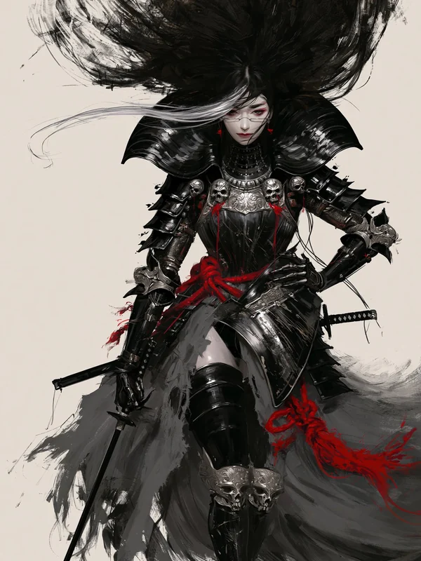 Black armor ink character