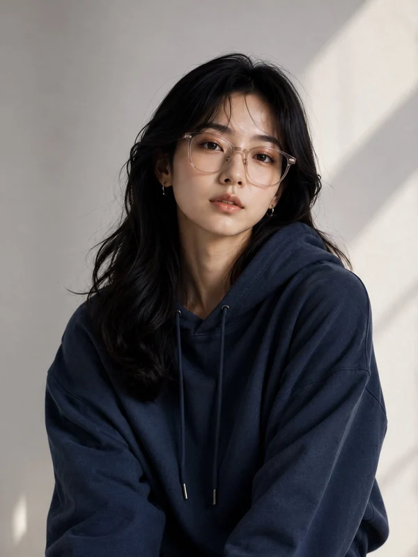 Window-light casual portrait