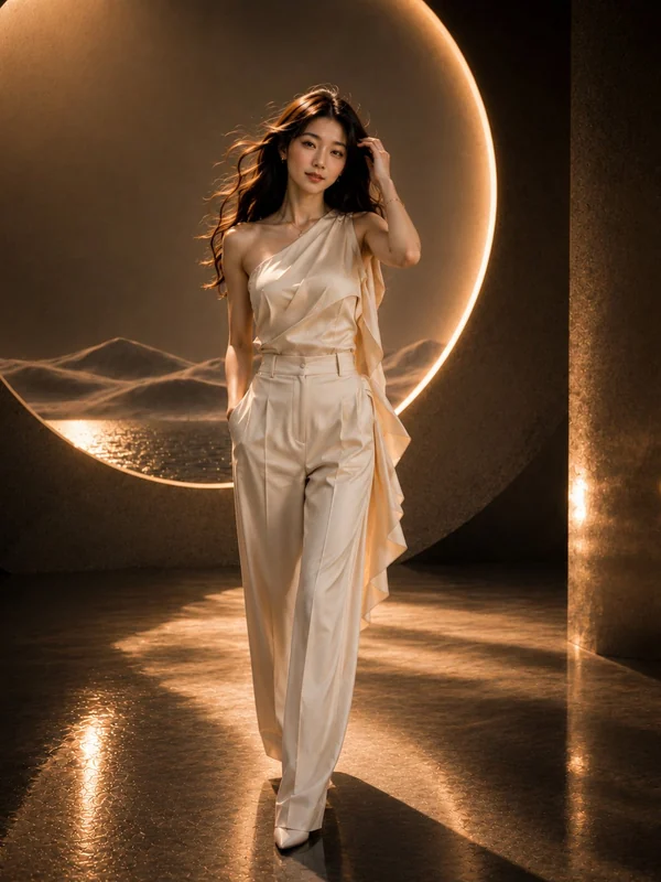 Ivory tailoring in warm light